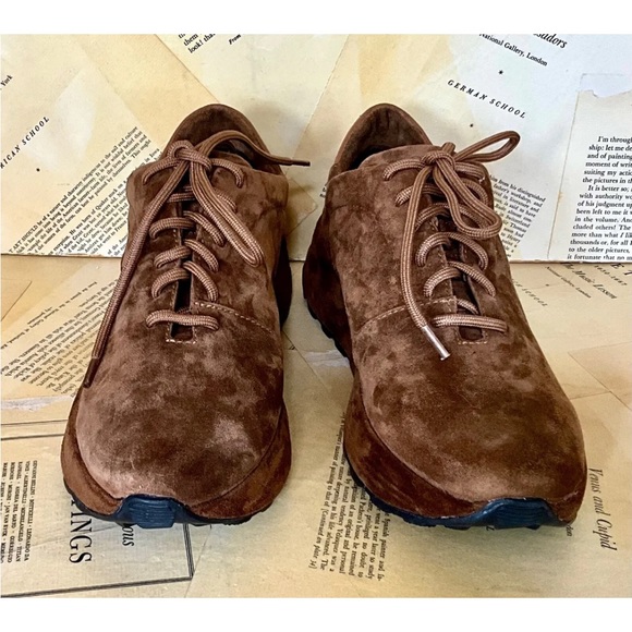 Free People Kai Platform Sneaker Brown Suede Lace Up - Picture 5 of 8